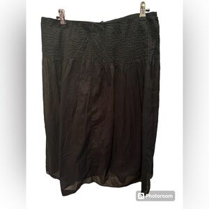 RALPH LAUREN CLASSIC BLACK PINTUCK PLEATED WAIST MID LENGTH COTTON SKIRT 6‎